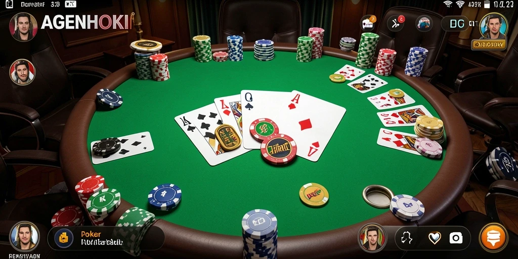 Tampilan menarik dari gameplay Poker AGENHOKI