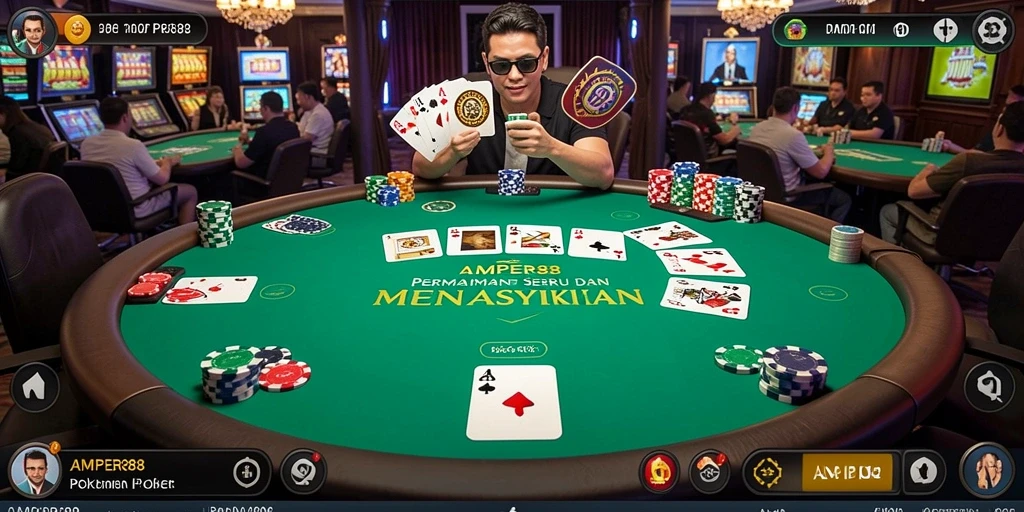 Gambar menarik dari gameplay poker di AMPER88.