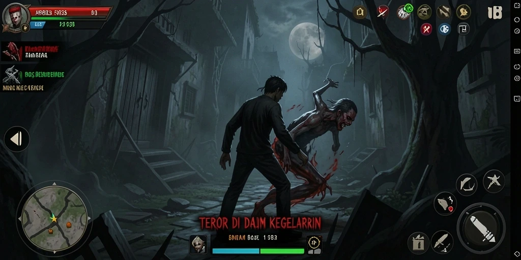 Tampilan gameplay seram dengan momen-momen ketegangan tinggi.