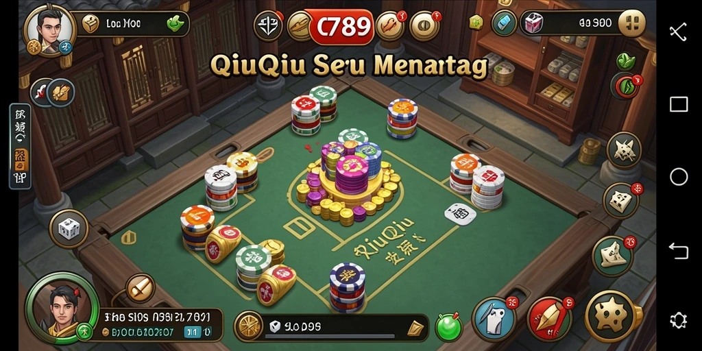 Tampilan gameplay QiuQiu yang seru dan interaktif.