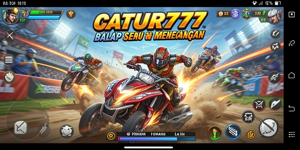 Gameplay seru dan mendebarkan di CATUR777 dengan berbagai trek balap.