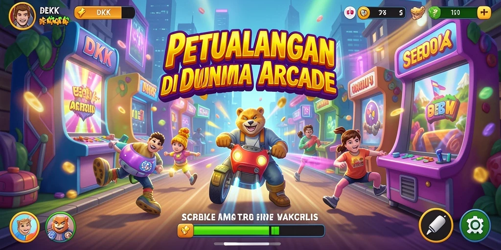 Tampilan gameplay DKK yang penuh aksi dan warna.