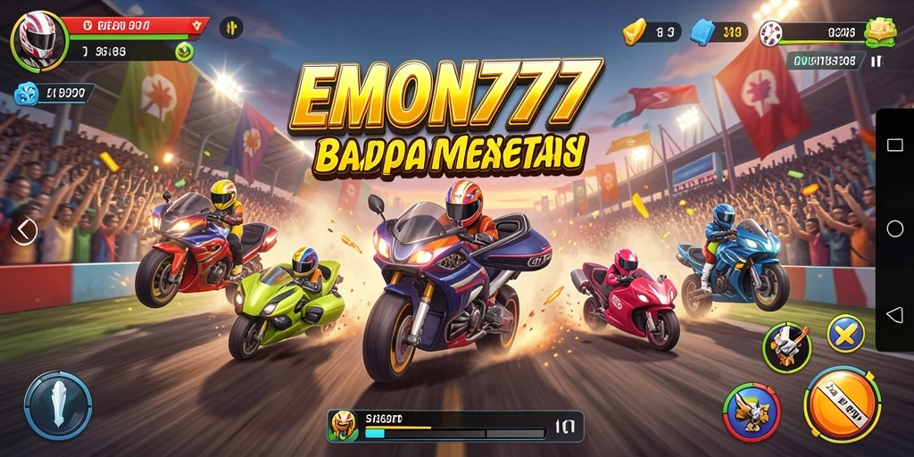 Gameplay balapan yang mendebarkan dan penuh aksi.