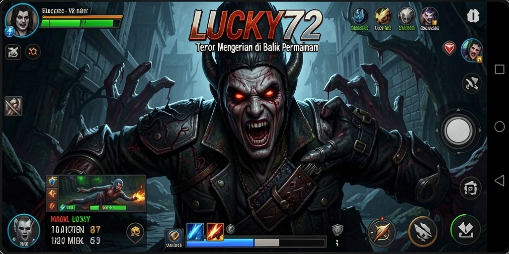 Tangkapan layar menunjukkan suasana mencekam dalam gameplay LUCKY72.