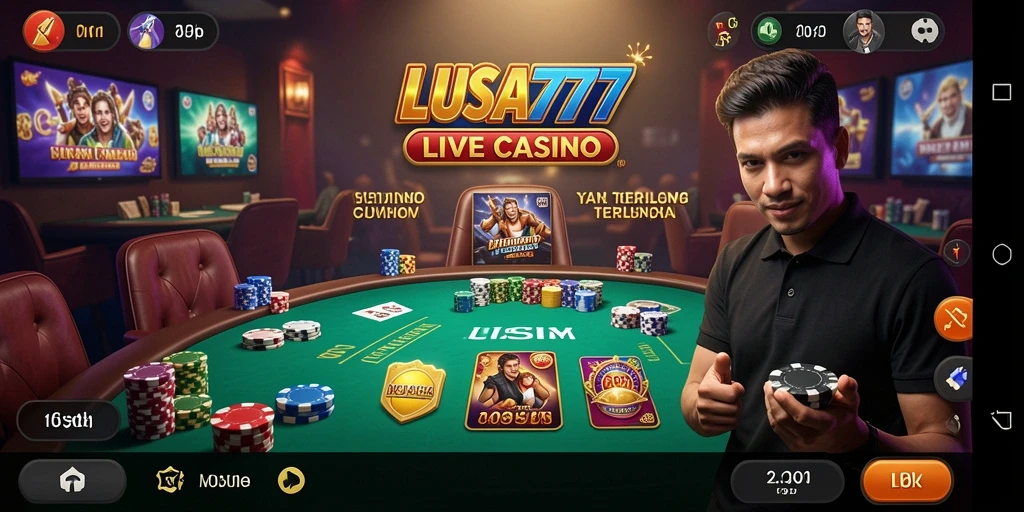 Tampilan gameplay Live Casino yang mendebarkan di LUSA777.