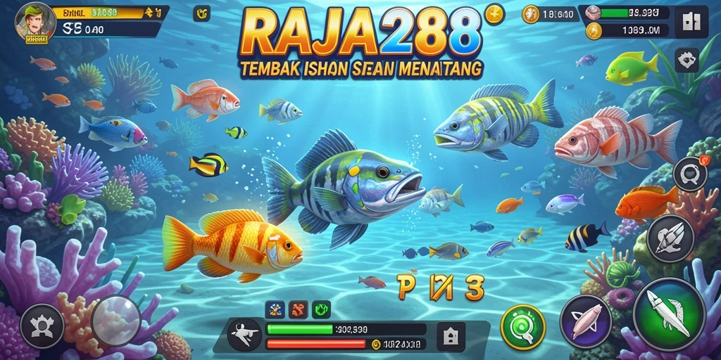 Screenshot gameplay Tembak Ikan RAJA288 yang mengasyikkan.