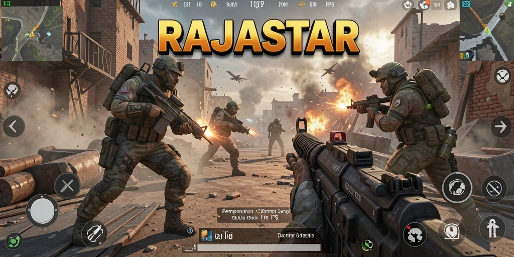 Screenshot gameplay RAJASTAR yang menunjukkan pertempuran seru.