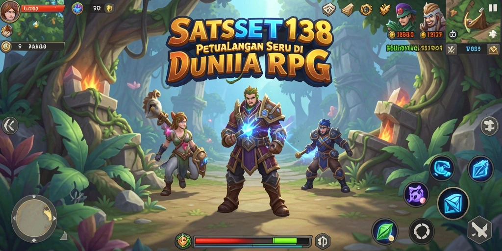 Screenshot gameplay SATSET138 menunjukkan pertempuran RPG yang seru.